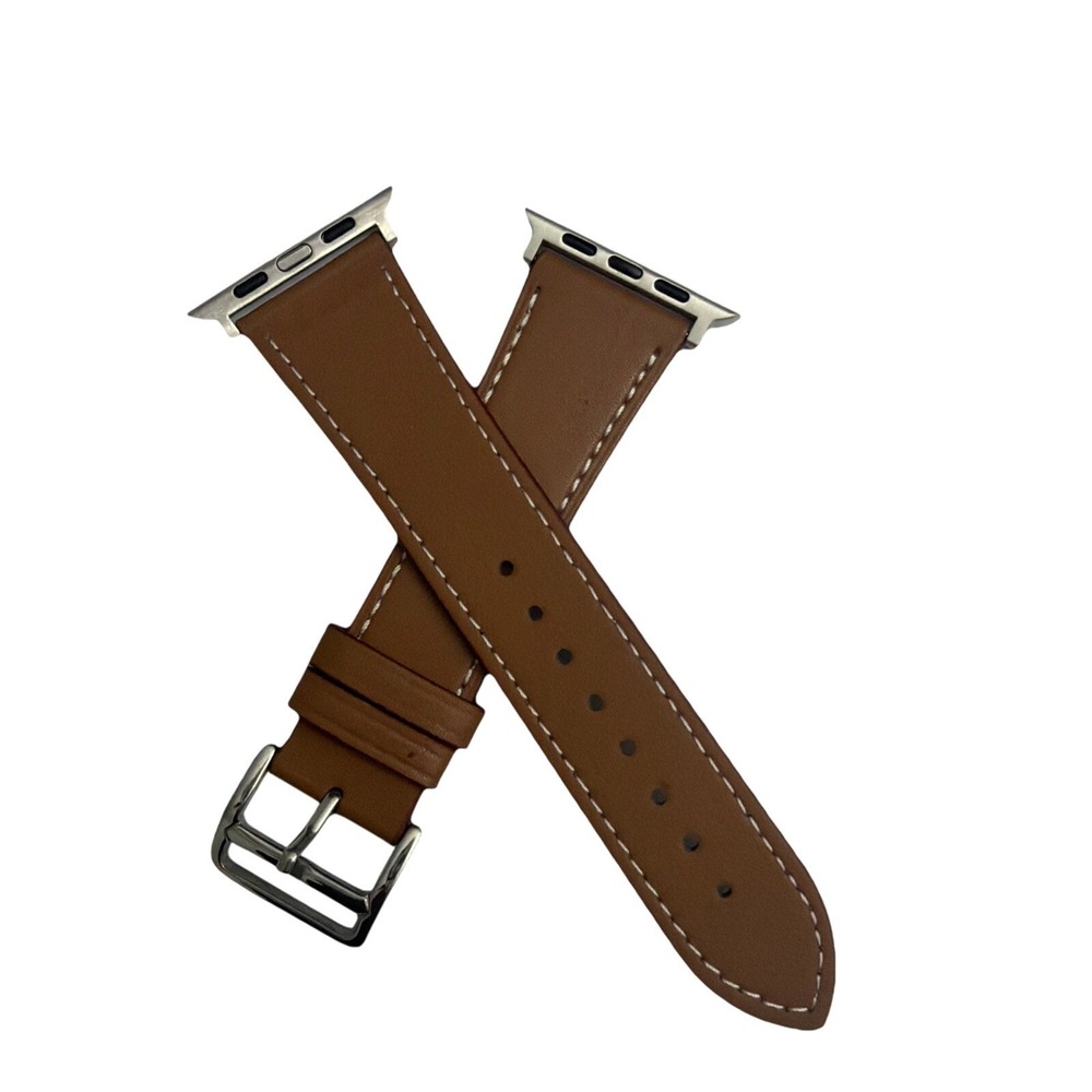 Strap Band Brown Unisex's Leather‎ replacement Band Series 10 iPhone Size 42/45
